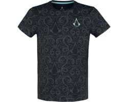 Zwart Katoenen T-Shirt met Viking Gaming Print - Maat M