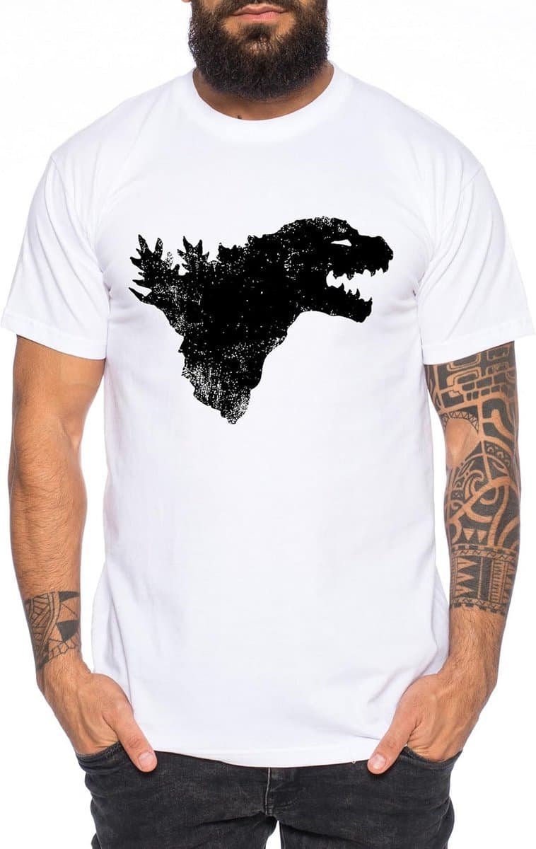 Kaiju Monster T-Shirt voor Heren met Japanse Kanji Opdruk — afbeelding 1