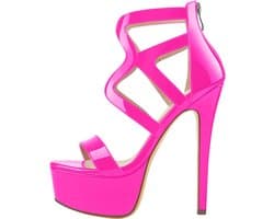 Maker Dames plateausandalen met riempjes, stilettohak, hoge hakken