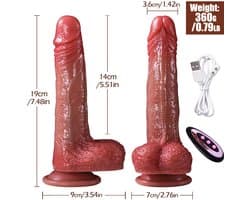 stotende en intens trillende - thrusting dildo. USB oplaadbaar - remote control - BIGGY