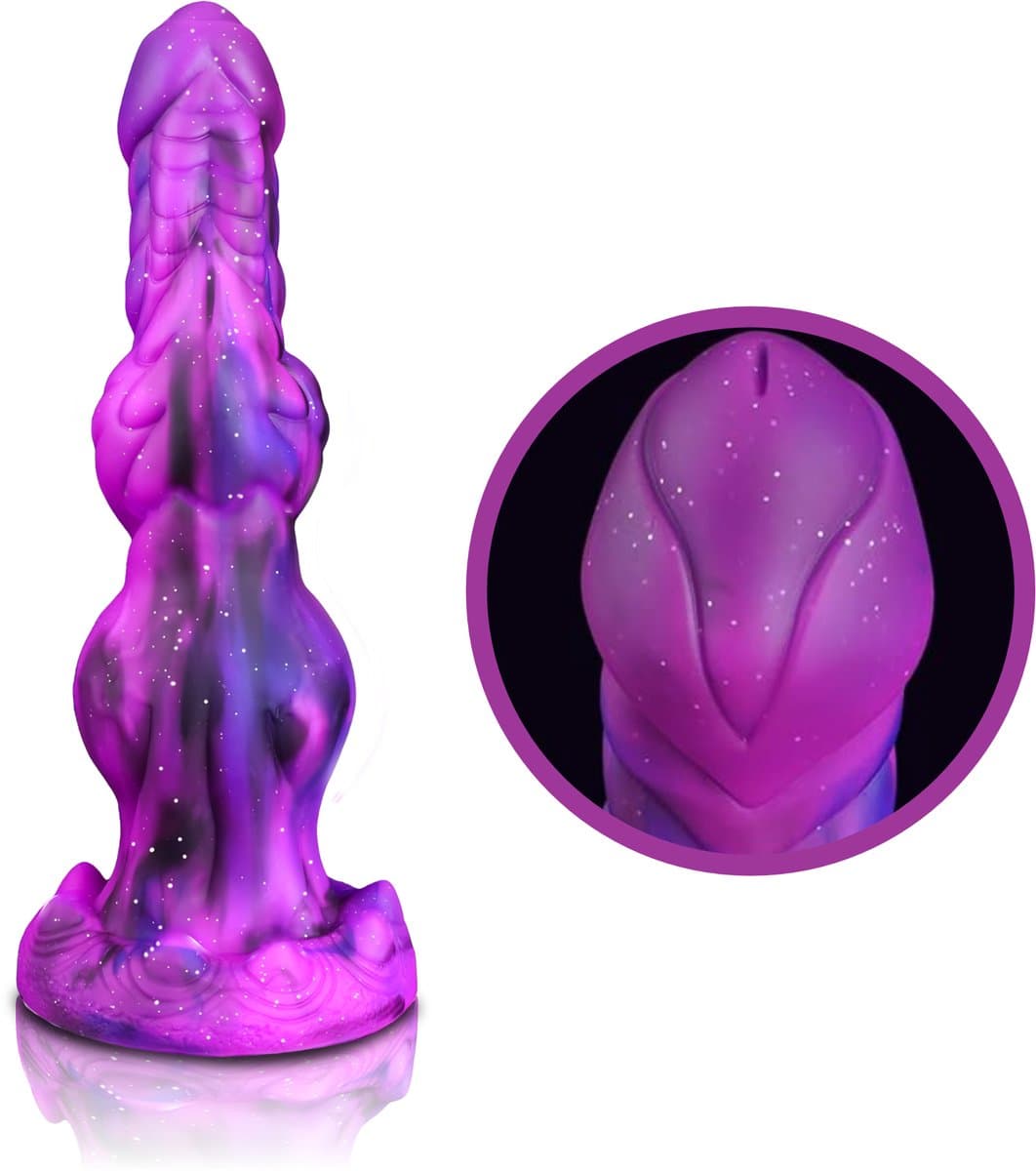 JustFun Fantasy Dildo - 25 CM - Met Zuignap - Sex Toys voor Mannen & Vrouwen - Monster Anal Plug XXL - Paars — afbeelding 1