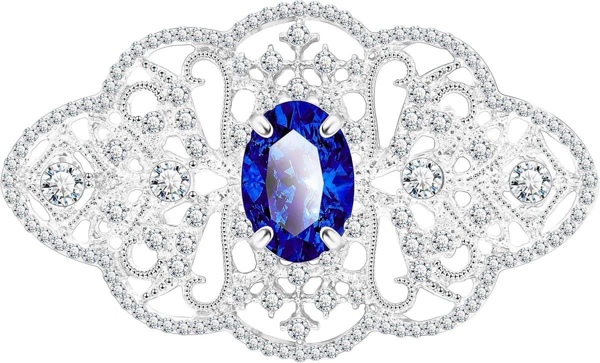 Broches Art Deco Retro Strass Bruiloft Mode Glam Outfits Vintage Bruids Bloem Kristal Lint Broche Party Gift voor Vrouwen Dames — afbeelding 1