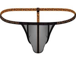 SUKREW Sheer G-String Shadow Black - MAAT S - Erotisch Heren Ondergoed - String voor Man - Sexy mannen String