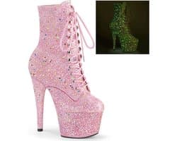 Pleaser - ADORE-1020GDLG Plateau Laarzen, Paaldans schoenen - Paaldans schoenen - 42 shoes - Roze