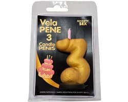 Penis Kaars Nummer 3 Goud
