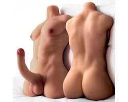 Dylan - Premium Mannelijke Sekspop - Realistische Sex doll - Hoogwaardige TPE Siliconen - 50cm Sex Torso - Sexpop voor koppel - XL Dildo