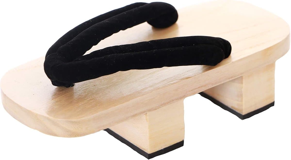 K-G-20-1 zwart licht hout Japan Geta uniseks sandaal met tai sokken kimono geisha kendo samurai — afbeelding 1