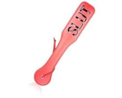 Adultshop - Spankplank SLUT - Spankplank SLUT | Luxe Rode PU Leder BDSM Paddle voor Dominante Spanking Sessies