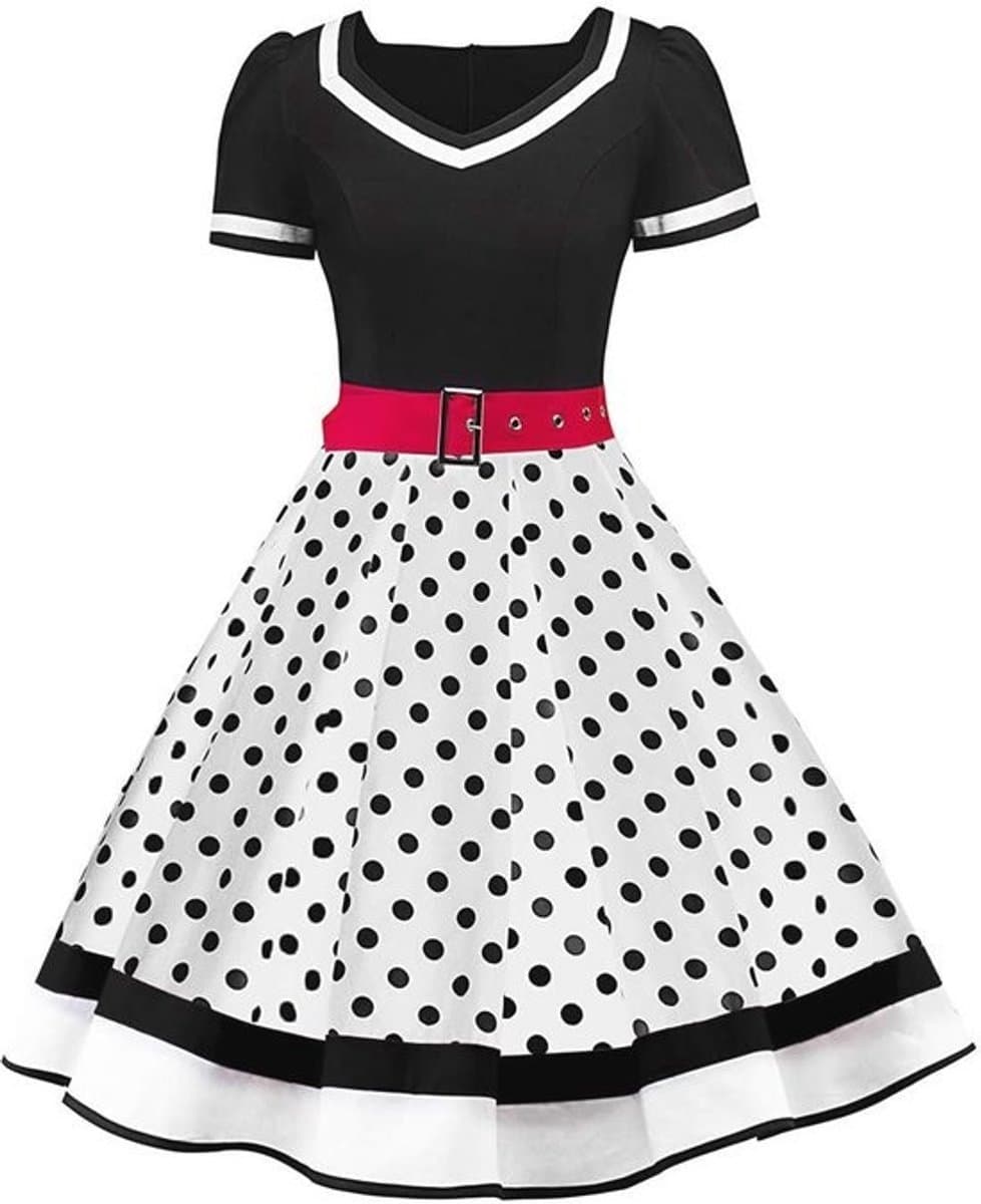 50's Stijl A-Lijn Dames Jurk met Afneembare Gordel - Perfect voor Feestjes, Cocktail en Festivals — afbeelding 1