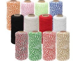 12 Stks 12 Kleuren 164 Voet/50 M Katoen Touw String Assortiment Kit Twine Bakers String Katoen Bakkers Lint Slagers Snaren voor DIY Ambachten Gift Wrapping Woondecoratie