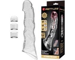 Pretty Love - Verlengende Penis Sleeve - 28 cm - Transparant