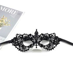 Venetiaans Masker Dames - Kant - Verkleedkleding - Masquerade Masker - Gemaskerd Bal - Galamasker - Zwart
