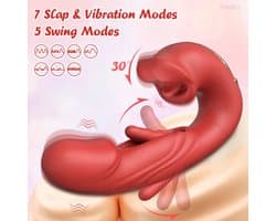 Rood Mond Vibrator - Trilt – 5 bijt Standen - 7 Vibrator Standen– Rode Siliconen Vibrator - Bijt-Zuig -Clitoris Stimulator – Intense Sex Orgasme – Seks speeltjes – Cadeau - Vrouw - Voor haar