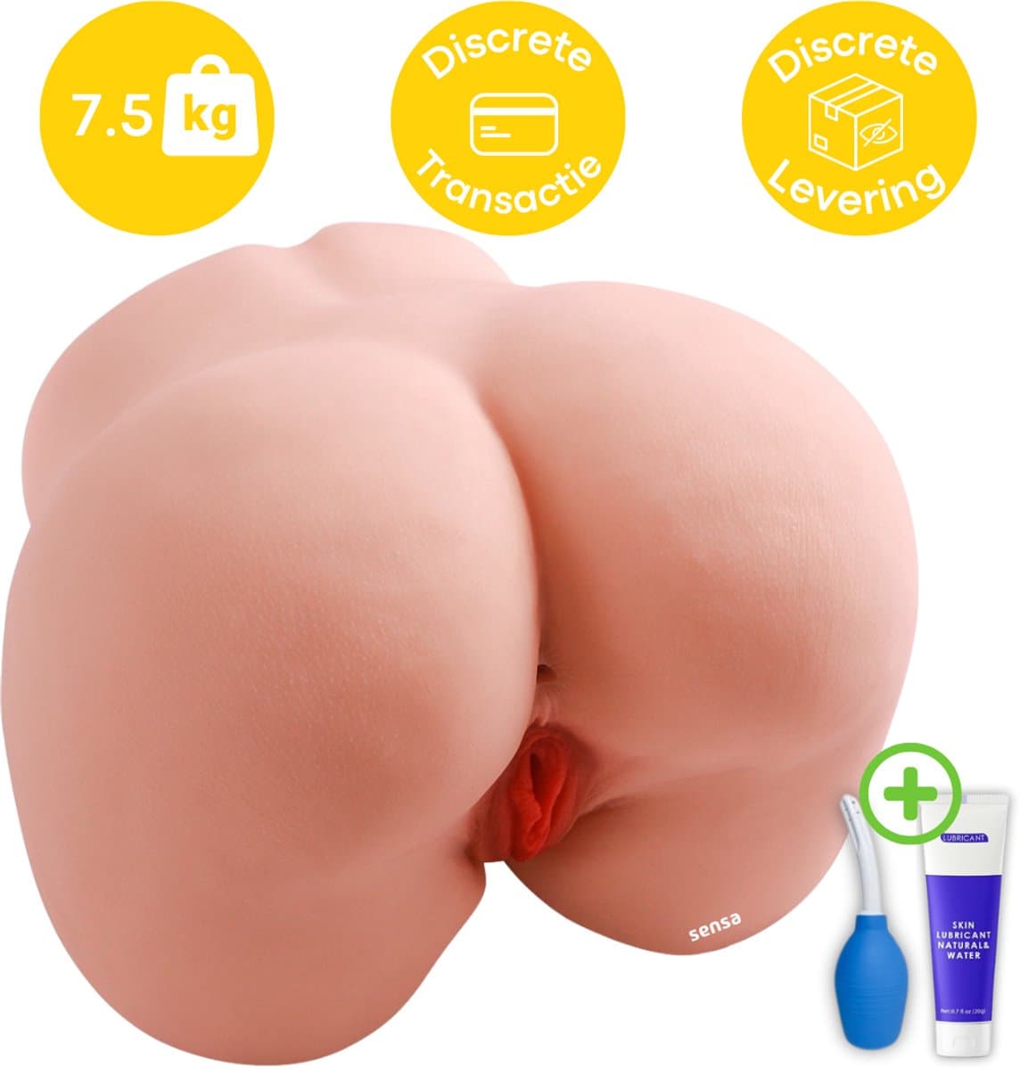 Sensa Levensechte Masturbator - 7.5 kg - Nep Kont - Realistisch gevoel - Sex Toys voor Mannen - Masturbator voor Mannen - Siliconen Kunstvagina en Anus - Seksspeeltjes - Nep Kut - Pocket Pussy — afbeelding 1