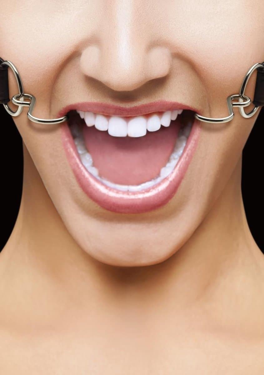 Ouch! – ‘Hook Gag’ Mond Knevel met Haak voor Stille Liefde - Zwart — afbeelding 1