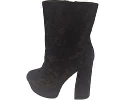 BELLAMICA-VELOUR-LAARS-BLACK-HAK 12 CM-PLATEAU 4 CM-SIZE 40
