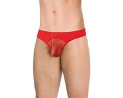 Sexy doorzichtige herenslip met visnet rood M/L