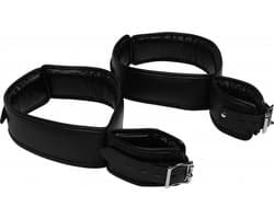 Shots - Ouch! OU897BLK - Hand and Thigh Cuffs Set - Black OS