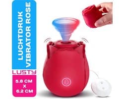 Lusty Roos Luchtdruk Vibrator - 10 Standen - Oplaadbaar - Clitoriszuiger - Bef - Sex Speeltje - Sex Toys - Erotiek voor vrouwen