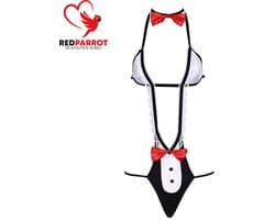 Sexy Lingerie Body Dames – Tuxedo Stijl Met Strikjes – Open Rug Outfit