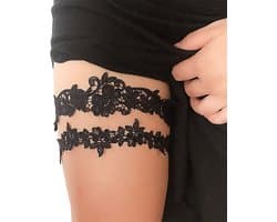 WiseGoods Luxe Kousenband Dames - Sexy Lingerie - Ondergoed Accessoires - Cadeau - Erotiek - Voor Kousen - Huwelijk - 2 stk Zwart