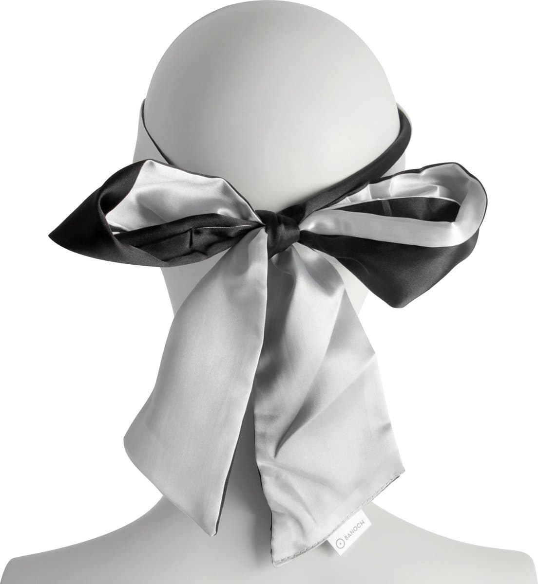 Banoch | Blinddoek Zwart/Wit - zacht 150 cm 8 cm breed — afbeelding 1