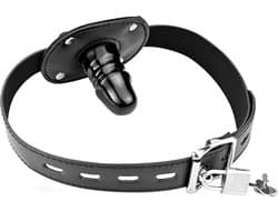 Gag Penis - Mondknevel - BDSM - Verstelbaar - 5CM - Zwart - Slot
