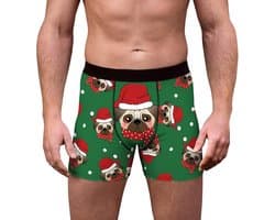 Heren Kerst Ondergoed Boxershorts met Grappige Print - Comfortabele Katoen Boxer Briefs