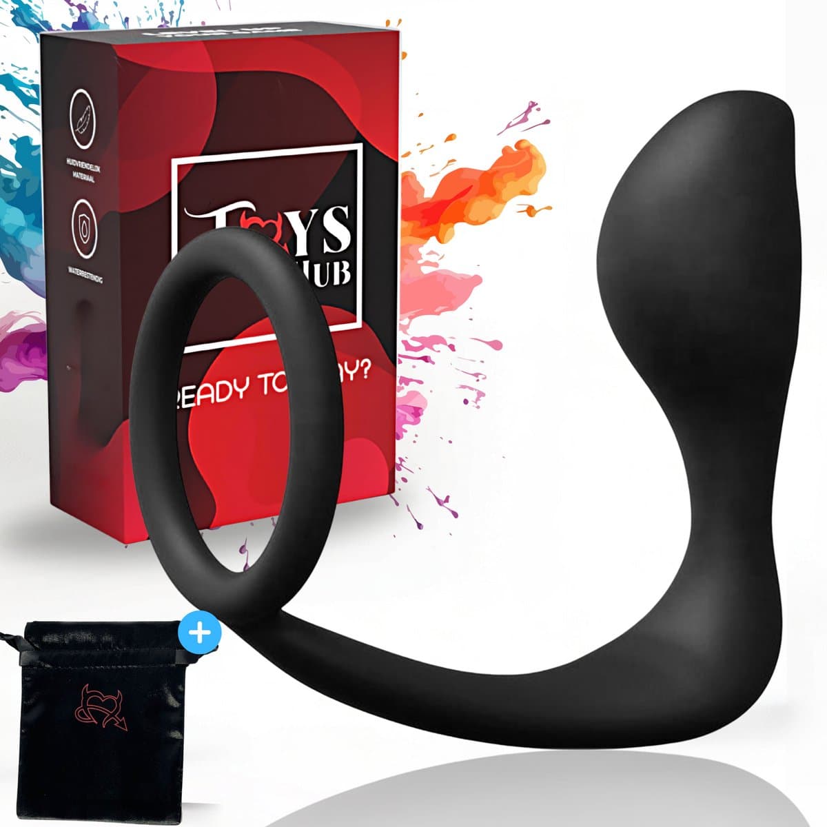 Toys Hub® Prostaat Stimulator met Cockring & Opbergzakje – Dubbele Stimulatie – P-spot & G-spot – Sex Toys Couples & Mannen – Anaal Dildo – Anaal Plug — afbeelding 1
