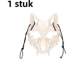 1 stuk - Halloween 2D-masker - feestvoorstellingsrekwisieten - weerwolf wit masker