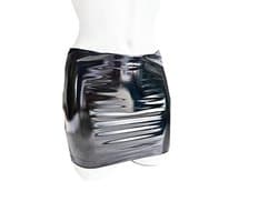 BamBella® - Datex (Mix latex en stof) mini rok - S/M - Sexy Erotische dames BDSM SM fetish kleding zwart