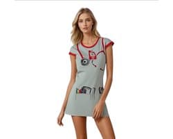 Sexy Verpleegsterskostuum voor Vrouwen – Witte Roleplay Jurk met Muts – Medium – Lingerie Outfit