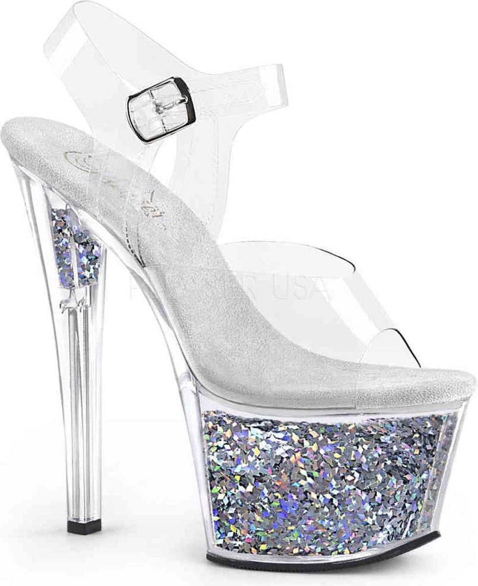 Pleaser - SEDUCE3028 Overknee Laarzen - Paaldans schoenen - 42 Shoes - Zwart — afbeelding 1