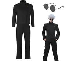 Dailygoods- Verkleedkostuum Satoru Gojo - Cosplay Anime - Cosplay Kleding - Cosplay Kostuum - Zwart Kostuum - Veiligheidswaarschuwing