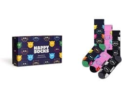 3-Pack Kattensokken Cadeauset voor Heren en Dames - Mix van Vrolijke Motieven