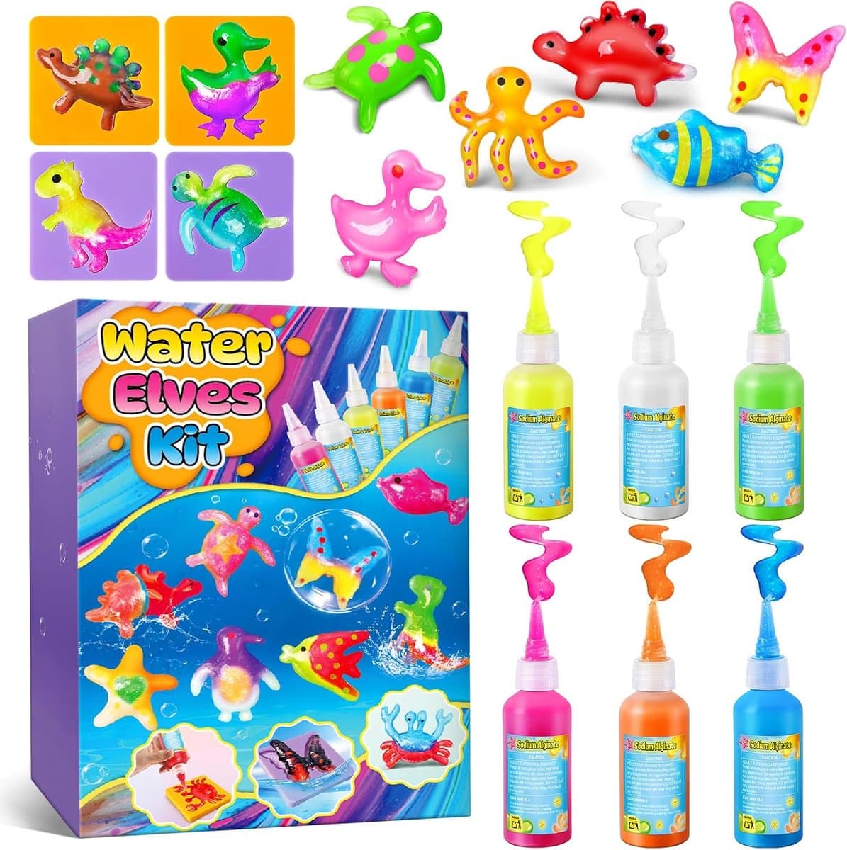 UNGLINGA Magic Water Elf Toy Set for Children, 6 Bottles Colour Gel - ShopVlot — afbeelding 1
