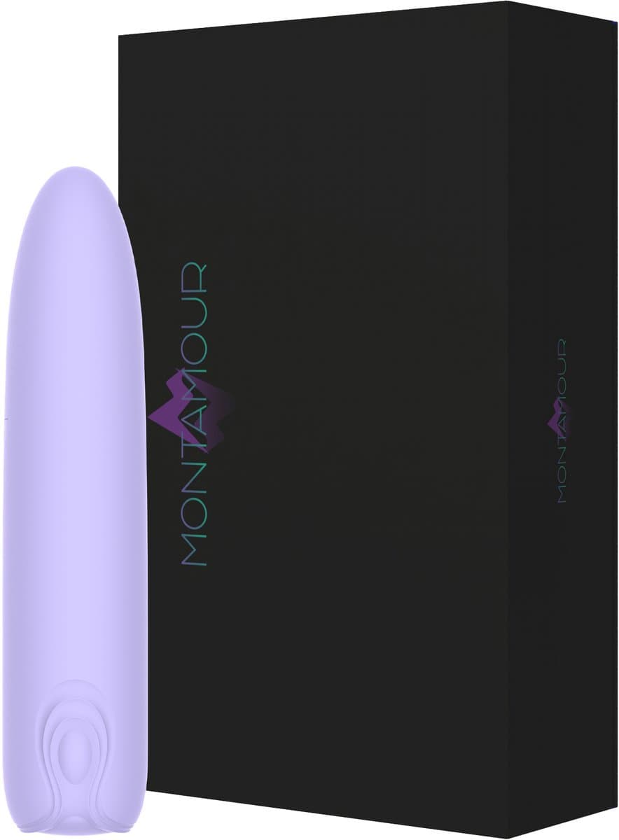MontAmour Lexy – Premium Silicone Mini Bullet Vibrator – Oplaadbaar – 10 Standen– Waterdicht - Veilig - Hygiene - Hygienisch - Bulletvibrator voor Vrouwen - Vibrator - Lila - Paars - Massage — afbeelding 1