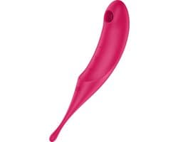 Satisfyer 'Twirling Pro', 20 cm, drukgolf- en oplegvibrator, aan beide zijden te gebruiken, drukgolven en circulerende vibraties