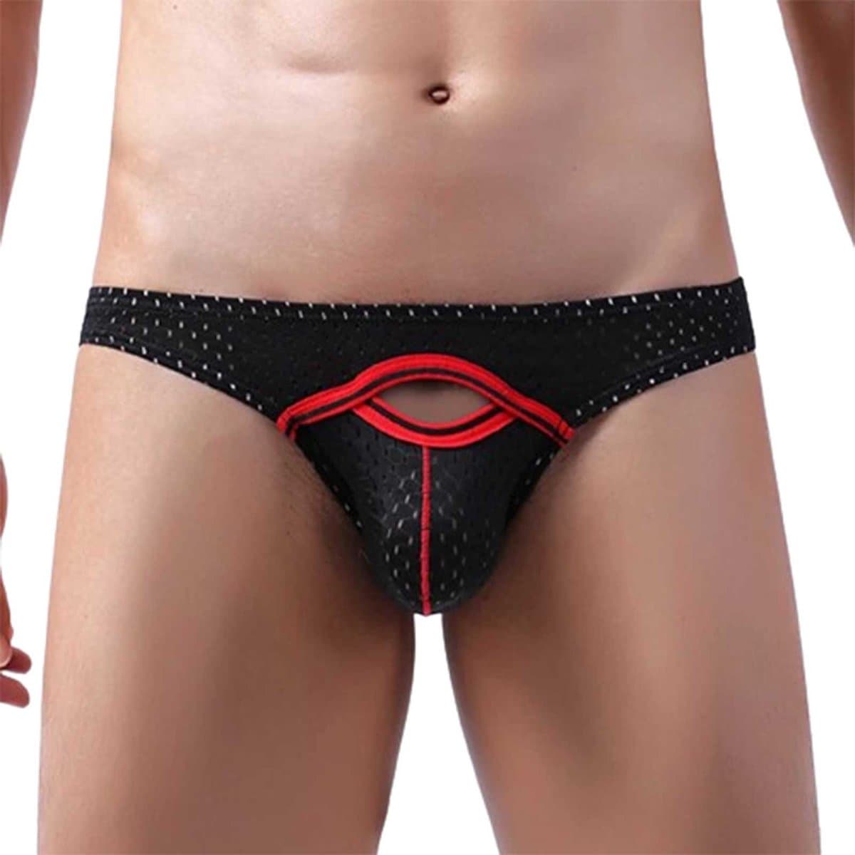 Sexy Heren Ondergoed - Penis gat - Uitdagende Lingerie - Zwart - Lage Taille - Ademend — afbeelding 1