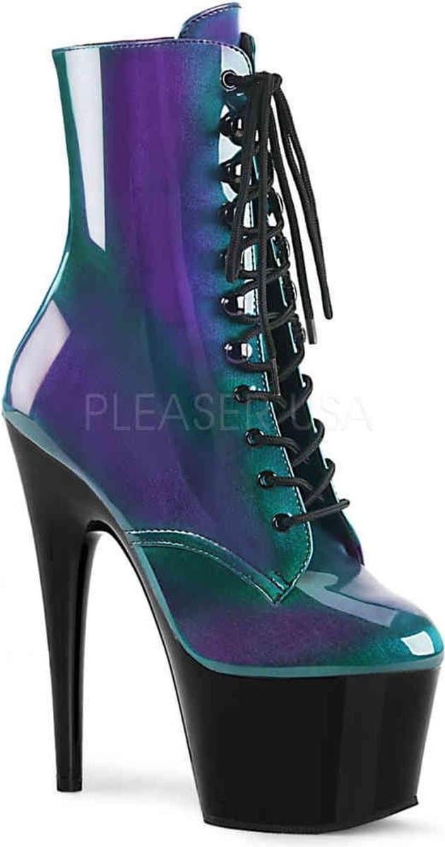 Pleaser Enkellaars -37 Shoes- ADORE-1020HG Paars/Groen — afbeelding 1