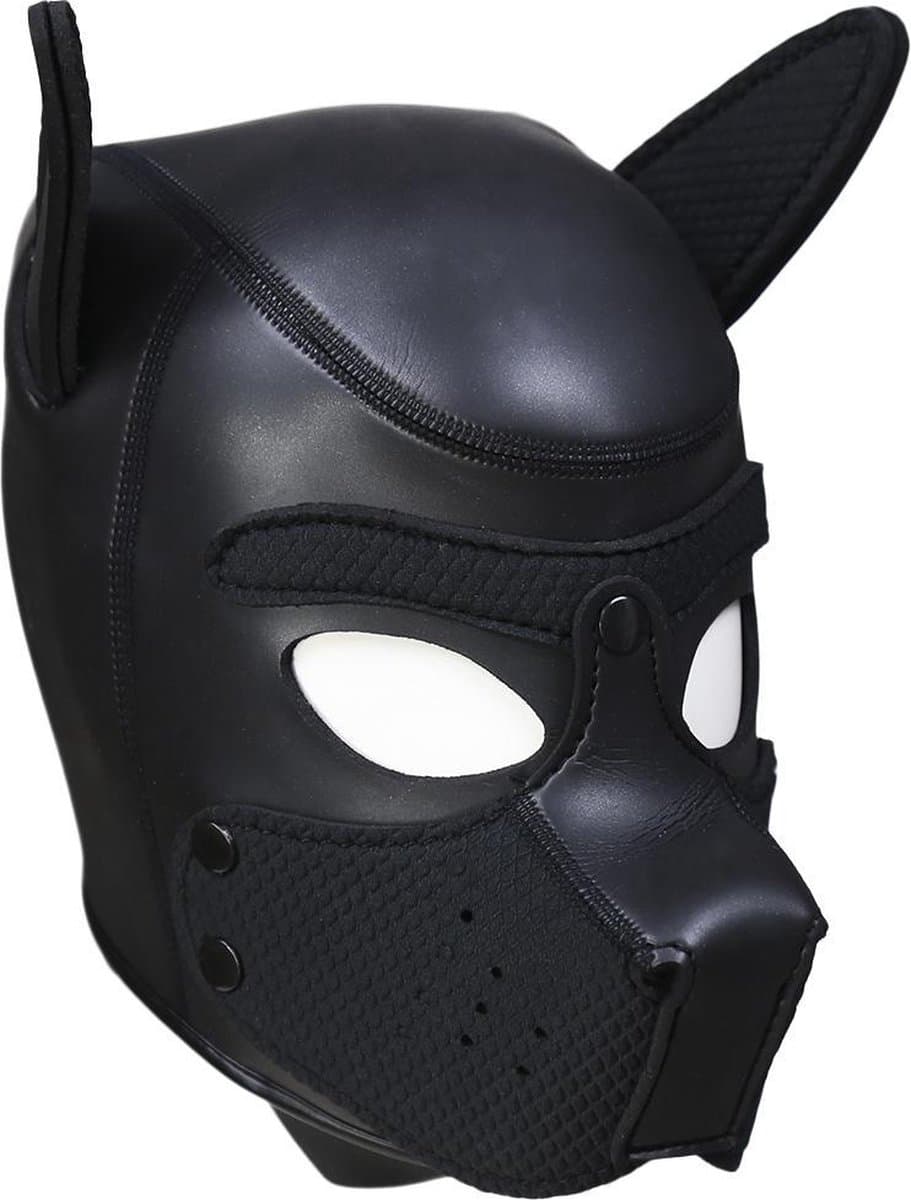 Neopreen Puppy Hood Zwart – Comfortabel hondenmasker voor puppy play XL — afbeelding 1