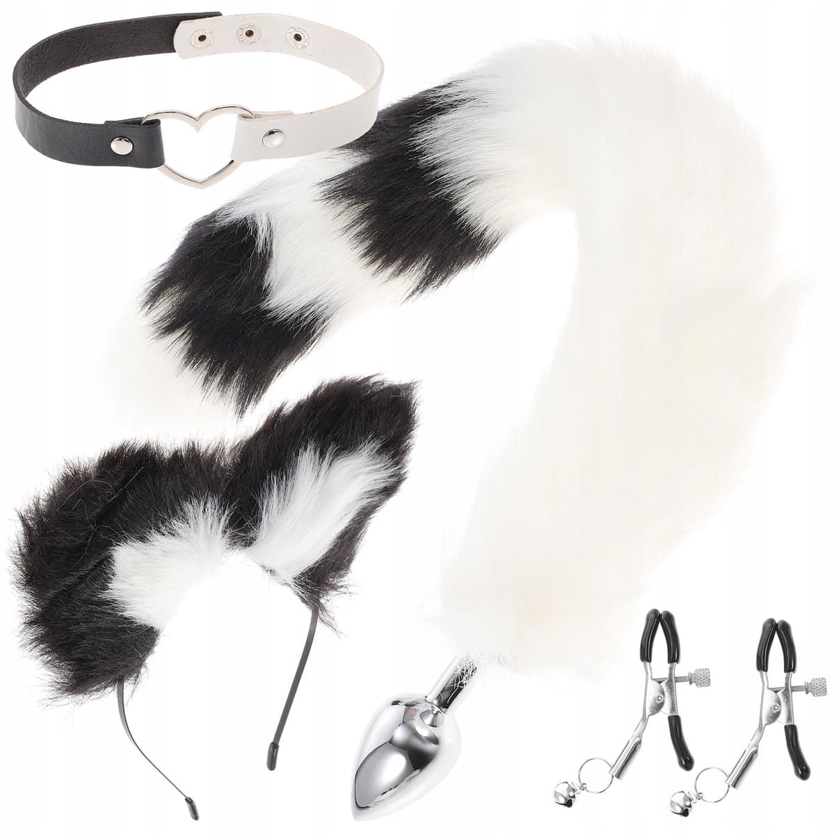 Volle Vos Kostuum Set - Met Pluche Staart, Oren Hoofdband, Halsband en Accessoires, voor Roleplay en Feesten — afbeelding 1