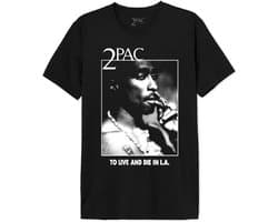 Unisex T-Shirt Zwart - Rock Band 'To Live and Die in L.A' Print