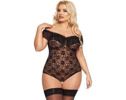 Softline Kamila - Erotische Body - Zwart - XXL