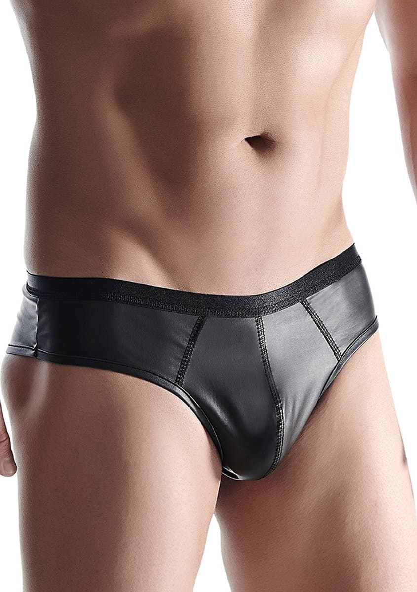 Wetlook Men's brazilian style briefs - Black — afbeelding 1