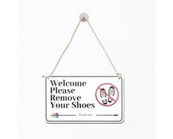 Trek je schoenen uit-bord, 25x15cm acryl Trek je schoenen uit-bord met touw, waterdicht Geen schoenen-bord voor thuis, kantoor, café, restaurant, voordeur