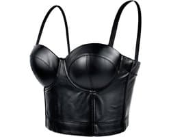 Leren Wetlook Lingerie voor Vrouwen - Punk Slim Fit Latex Top voor Feest, Clubwear en Carnaval