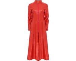Lange Lak Trenchcoat voor Dames en Heren - Sexy PVC Leren Lange Jas met Ritssluiting voor Clubwear & Disco
