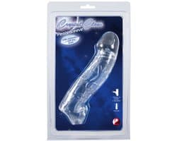 You2Toys – Geaderde Penis Sleeve Huls met Masssieve Eikel en Licht Gebogen Ontwerp – Transparant