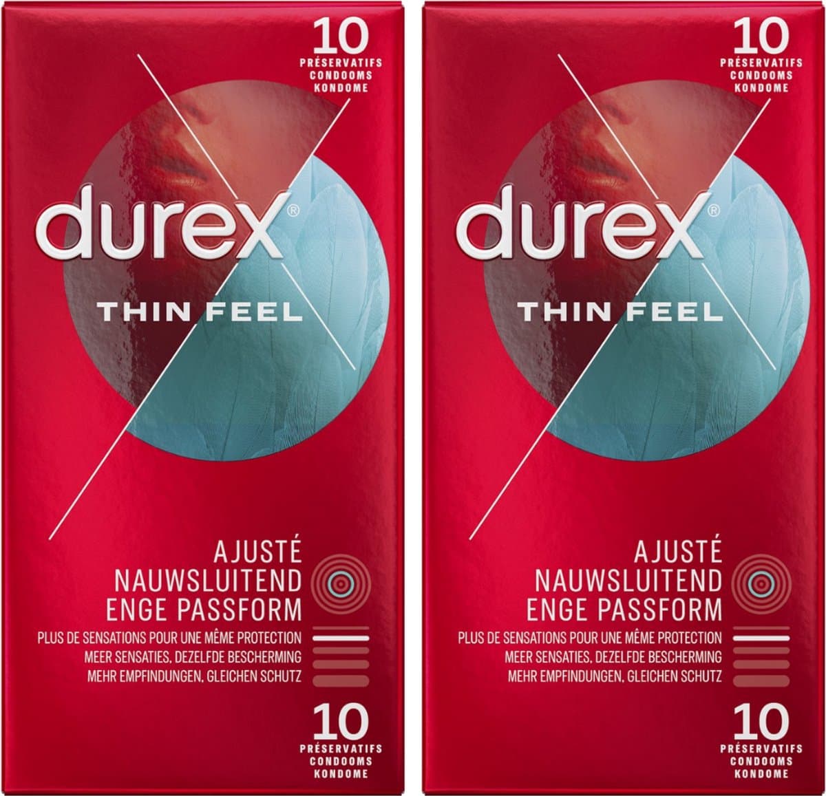 Durex Condooms Thin Feel Close Fit 10st - 2 Stuks - Voordeelverpakking — afbeelding 1